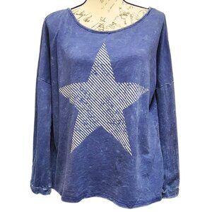 Vintage Havana‎ Womens Top Celestial Graphic Oversized Long Sleeve Whimsygoth
